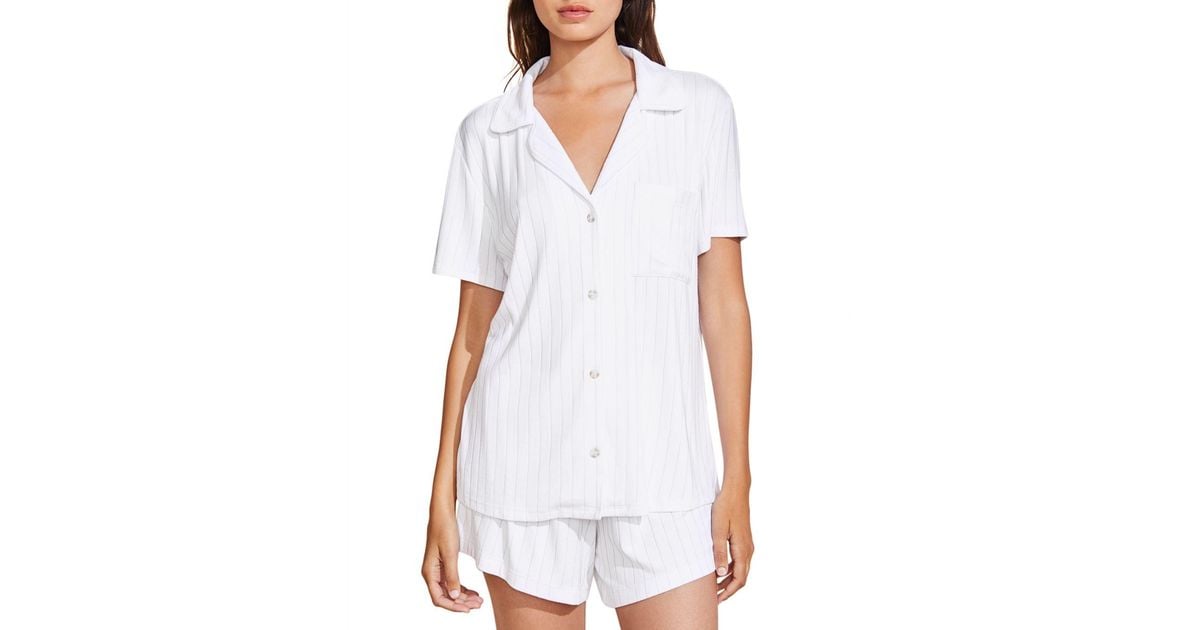 Eberjey Gisele Ribbed Shorts Pajama Set in White Lyst