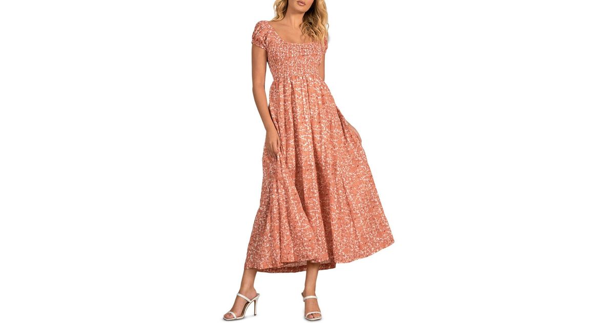Elan Smocked Maxi Dress in Pink Lyst