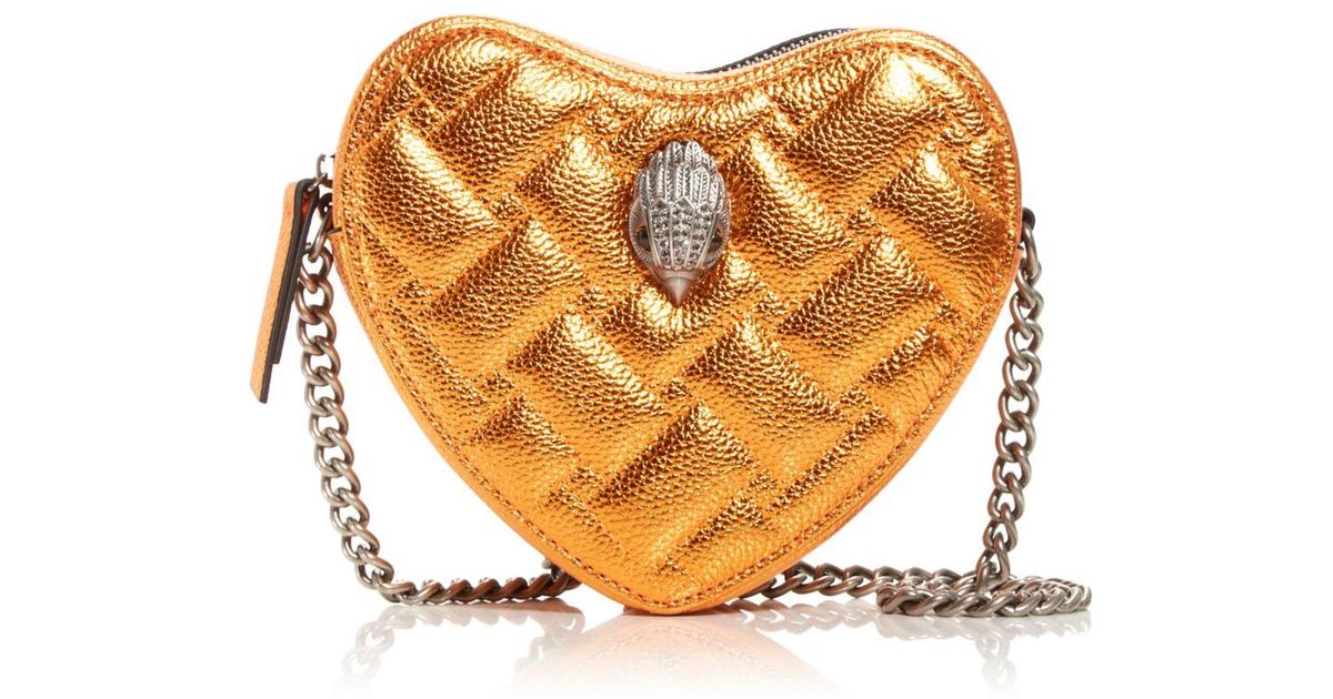 Kurt Geiger Kensington Heart Shaped Leather Crossbody in Orange Lyst