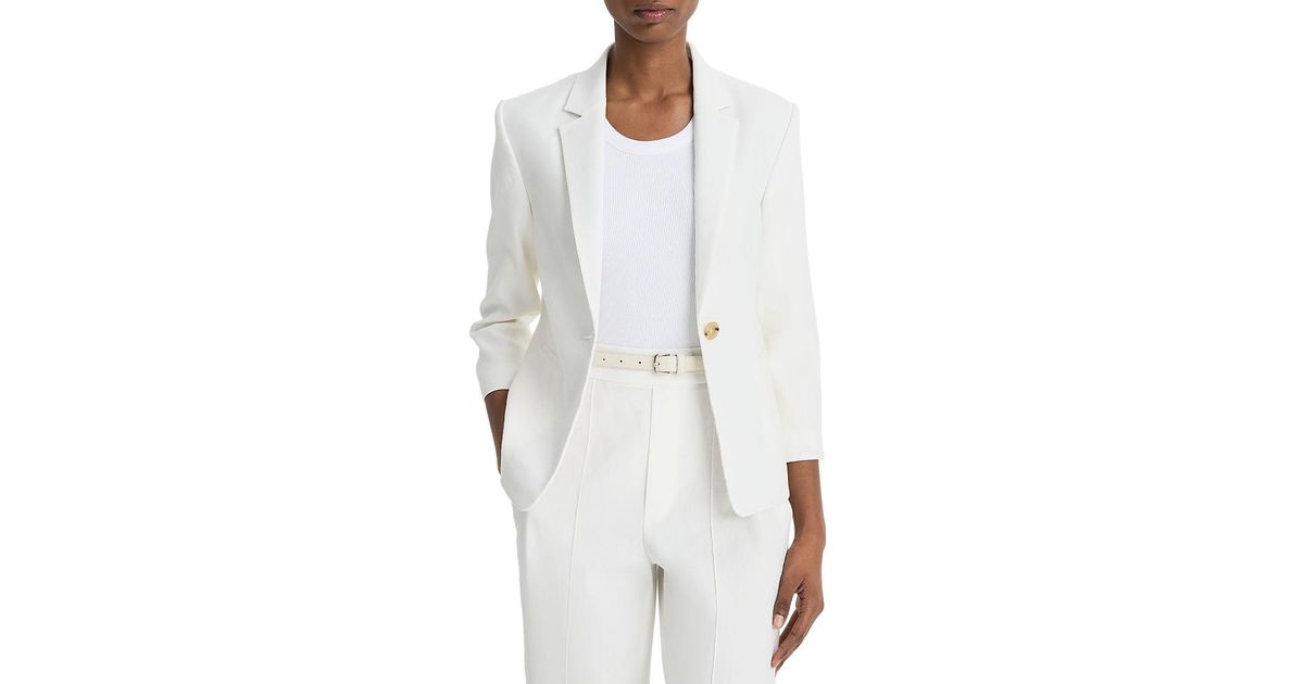 Blazer Femme VINCE En Lin Crème - Taille US4/S - Neuf Avec étiquettes