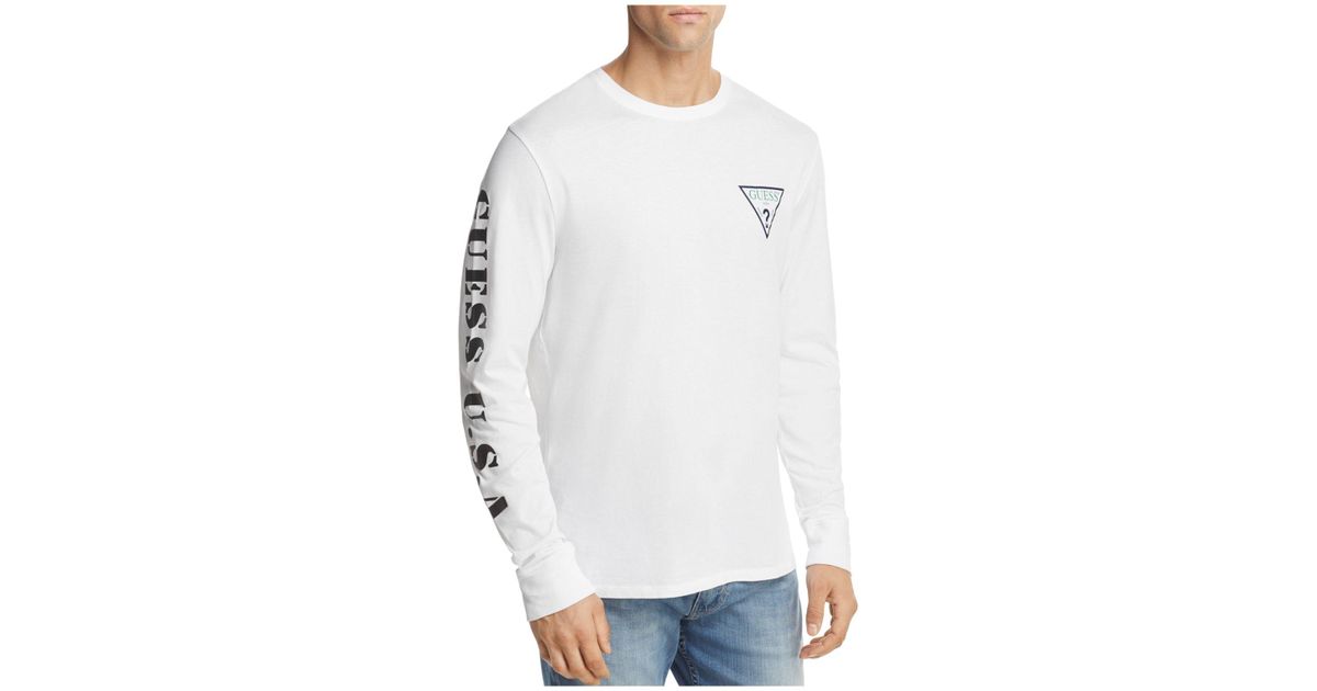 guess white long sleeve shirt