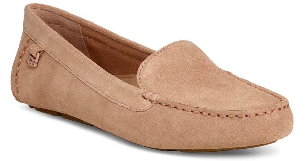 UGG Flores Suede Loafer in Brown (Natural) Lyst