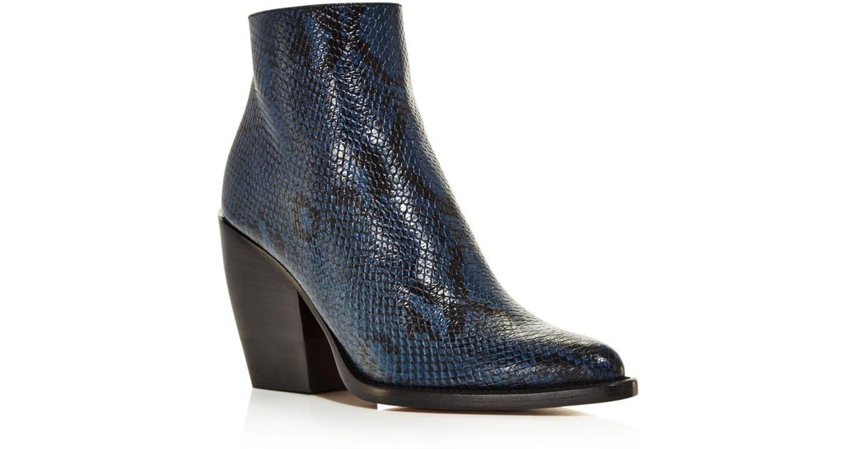 chloe snakeskin booties