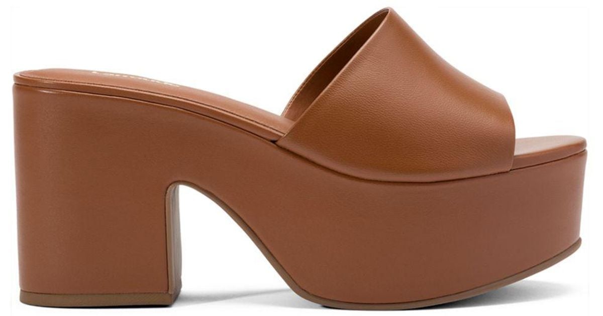 Larroude Miso Platform High Heel Slide Sandals in Brown Lyst