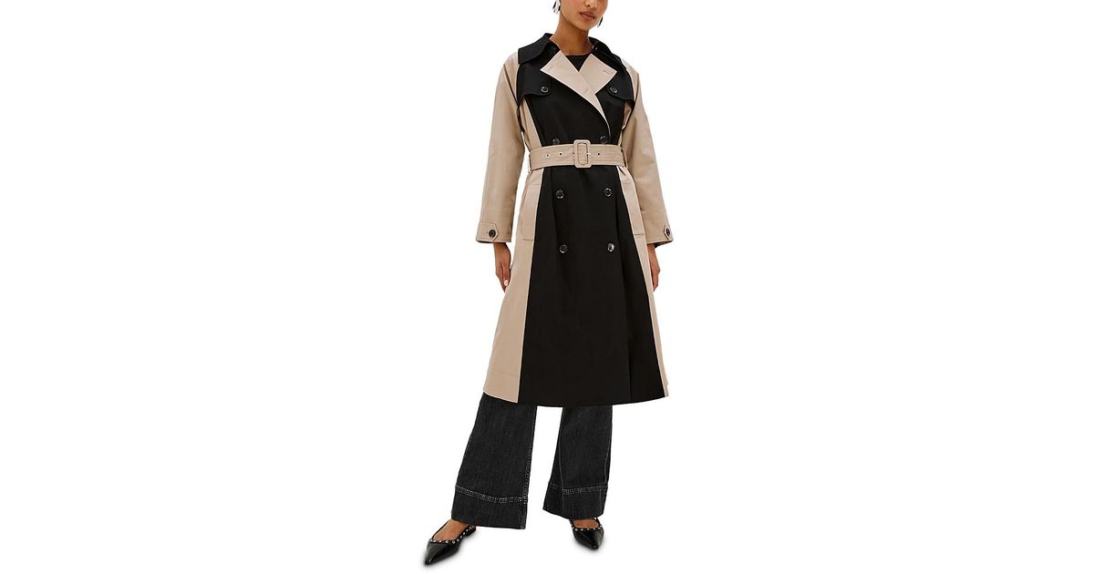 Part Mdoc Colours Rails Rails Maud Colorblocked Trench Coat in Black | Lyst UK