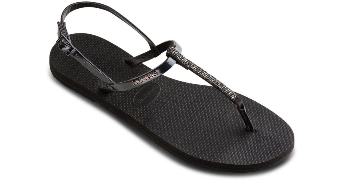 Havaianas Women's You Riviera Swarovski Crystal Thong Sandals in Black - Lyst