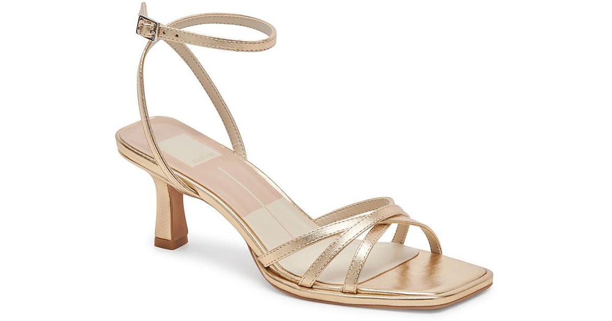 Dolce Vita Manji Ankle Strap High Heel Sandals in Metallic | Lyst