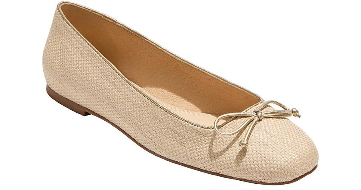 Jack Rogers Kenlyn Square Toe Ballet Flats in Natural | Lyst