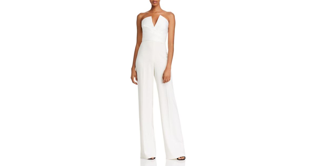 jay godfrey dawson strapless satin jumpsuit