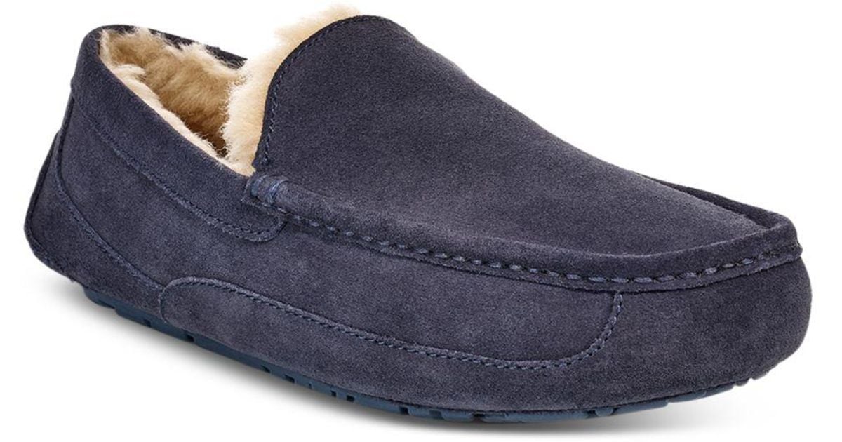 UGG Suede Men's Ascot Moc Toe Slippers in Blue for Men - Lyst