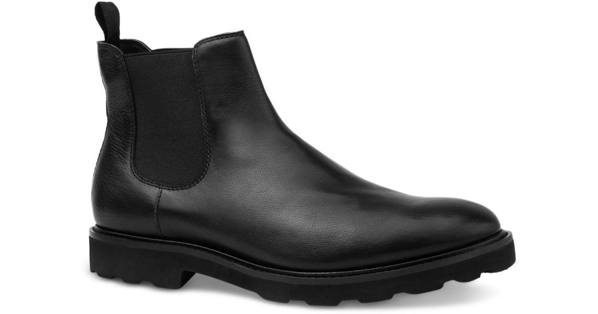 Gordon Rush Leather Morrison Pull On Chelsea Lug Boots in Black for Men ...