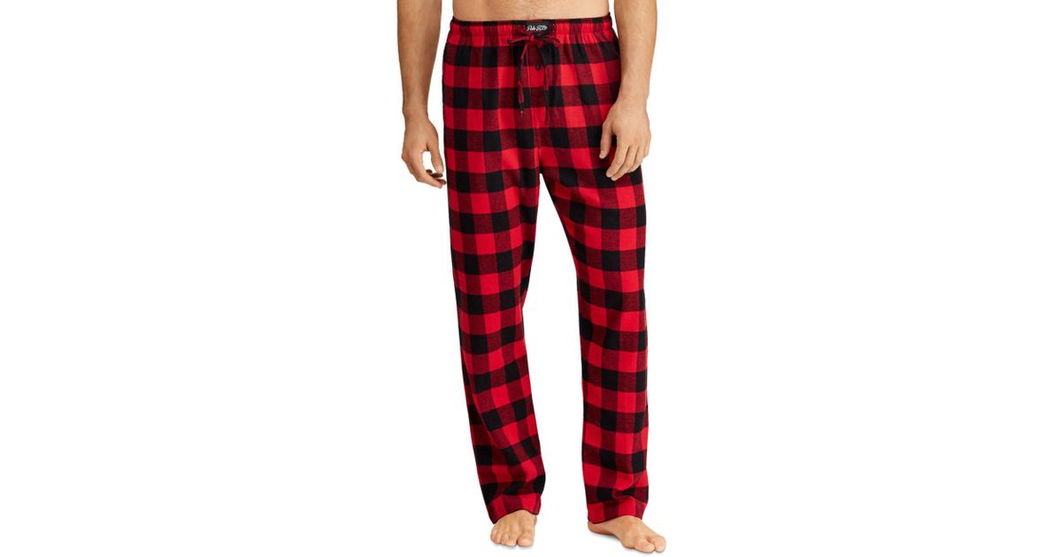 Polo Ralph Lauren Cotton Plaid Flannel Pajama Pants in Red for Men - Lyst