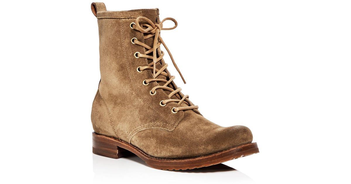 womens suede lace up booties