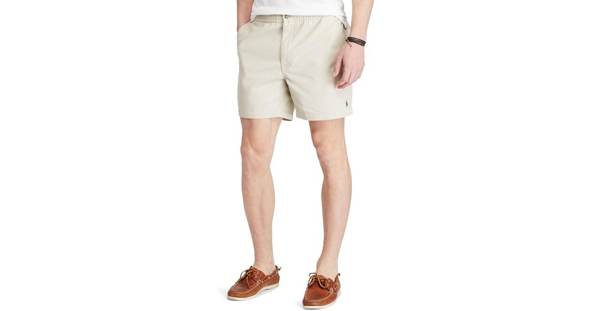 Polo Ralph Lauren Cotton 6 - Inch Prepster Classic Fit Drawstring Shorts in Natural for Men - Lyst