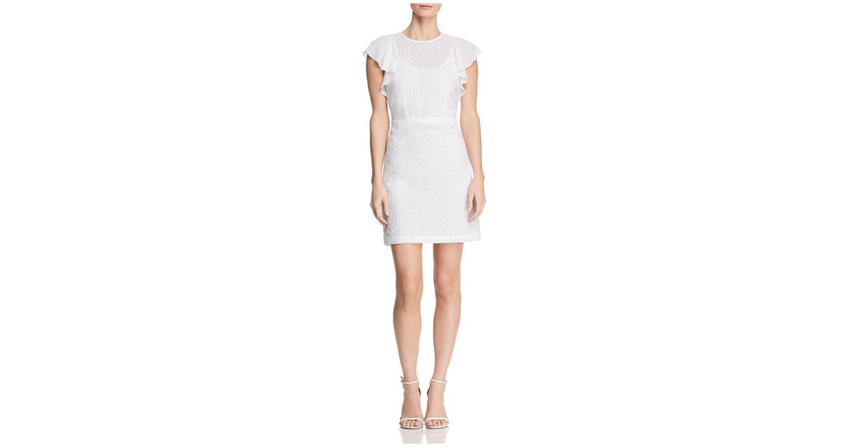 michael kors white ruffle dress