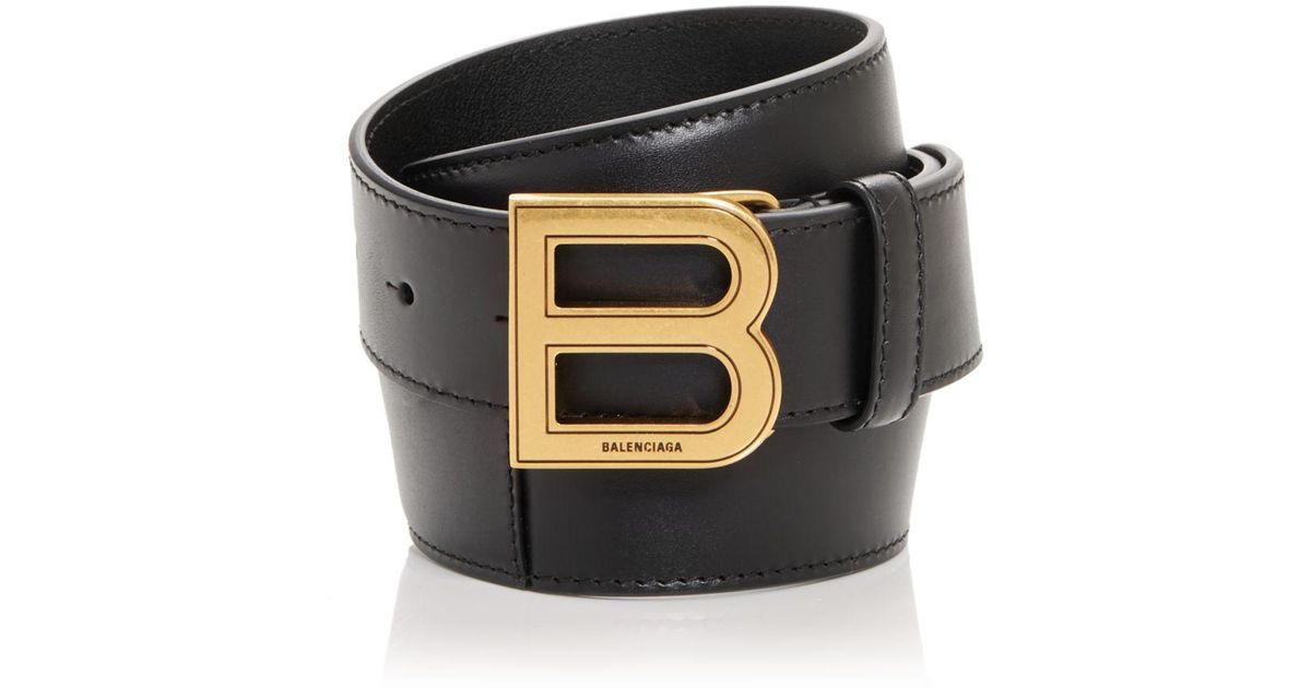 Balenciaga Hourglass Large Leather Belt in Black for Men - Lyst