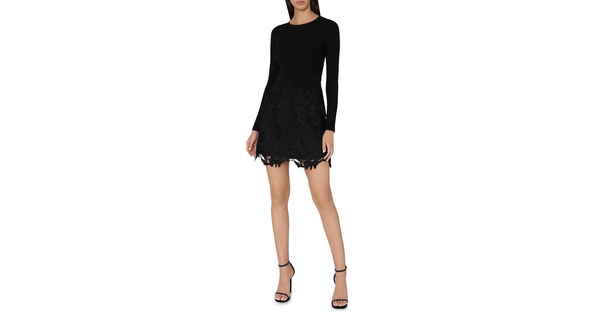 milly knit lace dress Milly Women's Kait Strapless Tiled Lace Midi-Dress - White