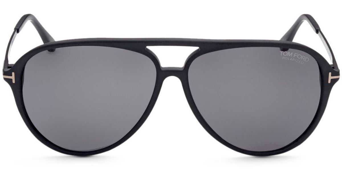 Tom Ford Samson Polarized Aviator Sunglasses in Black for Men | Lyst