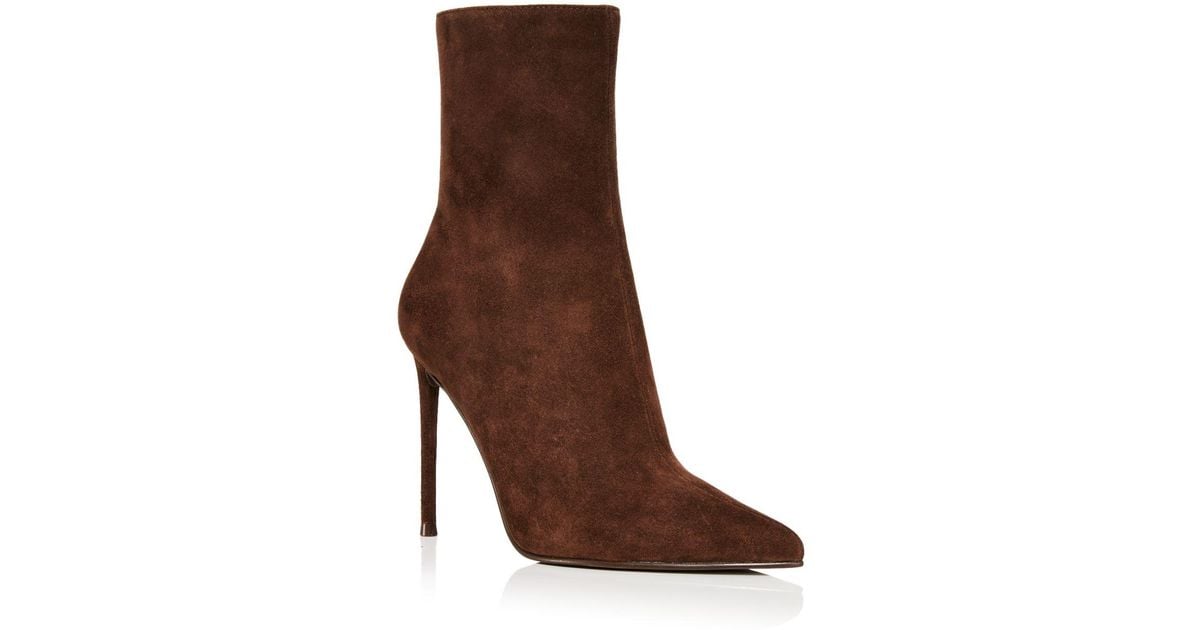 Aqua Gal Pointed High Heel Booties in Brown Lyst
