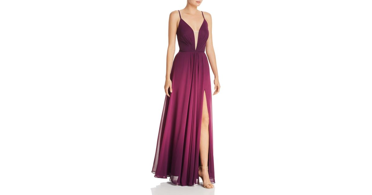 aqua ombre chiffon gown