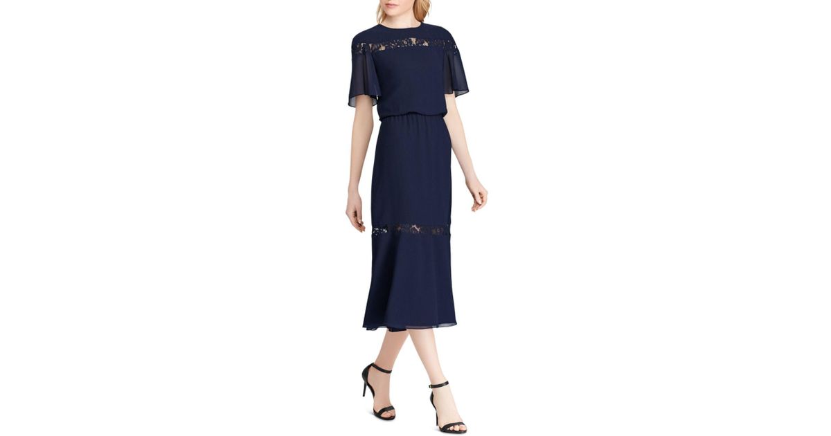 ralph lauren lace inset dress