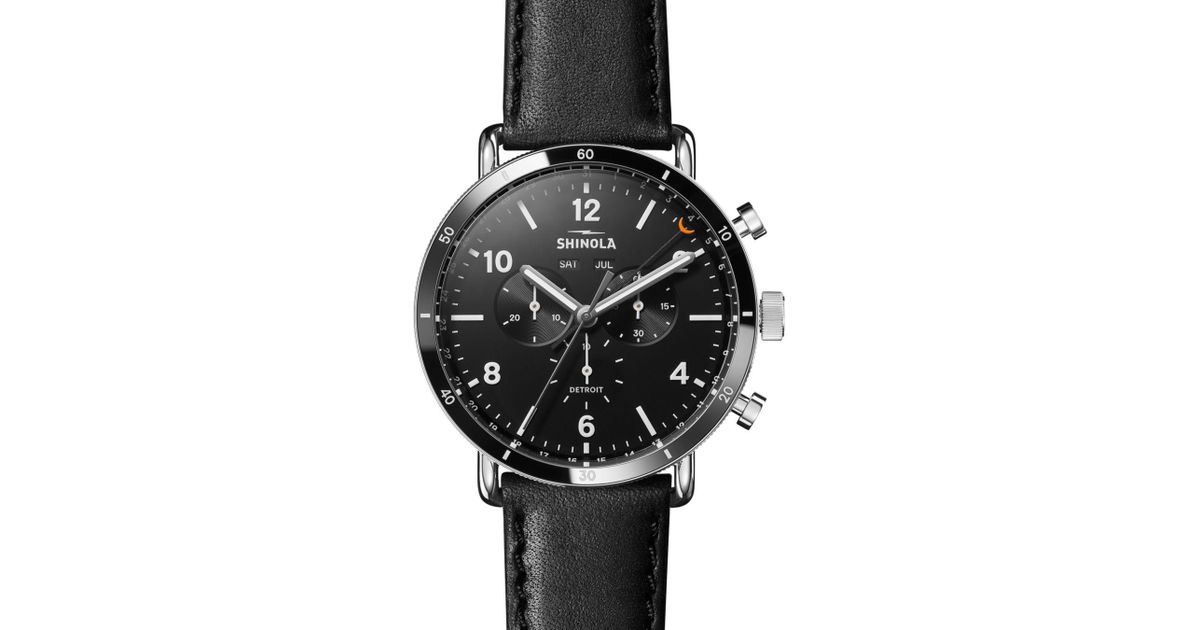 shinola men's canfield's black dial watch