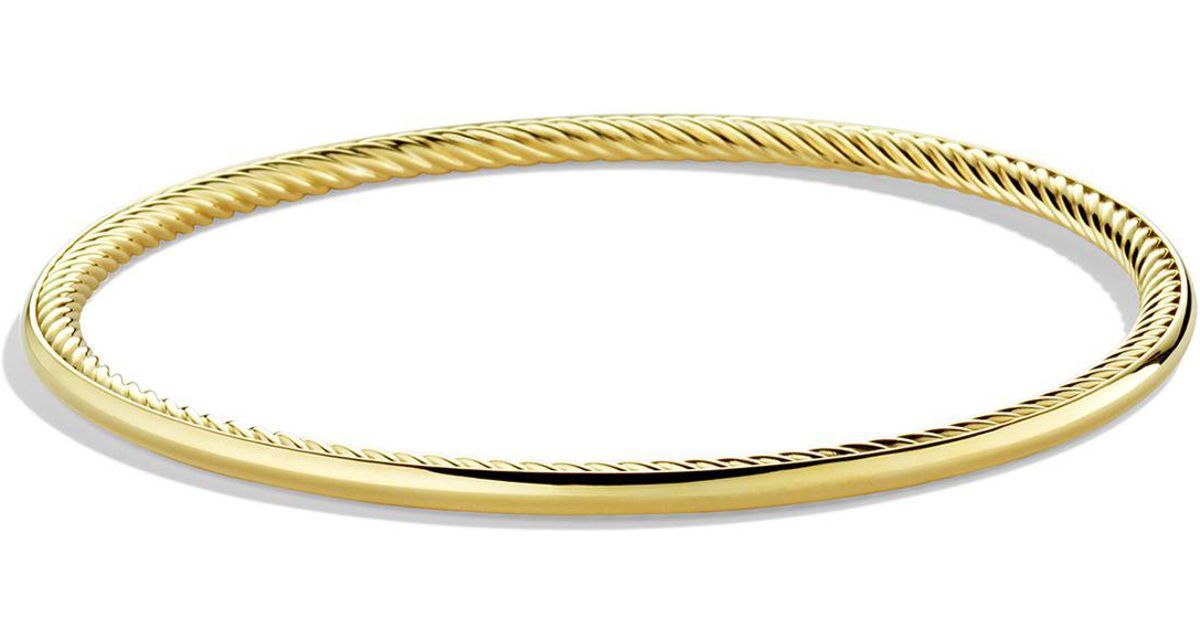 David Yurman Women's Cable Classics 18k Gold Inside Bangle Bracelet