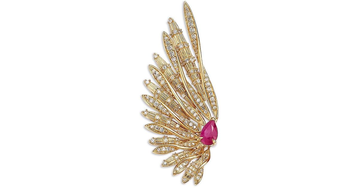 Ruby Angel Pin Bloomingdale's Fine Collection Ruby & Diamond Angel Wing Pin in White ...