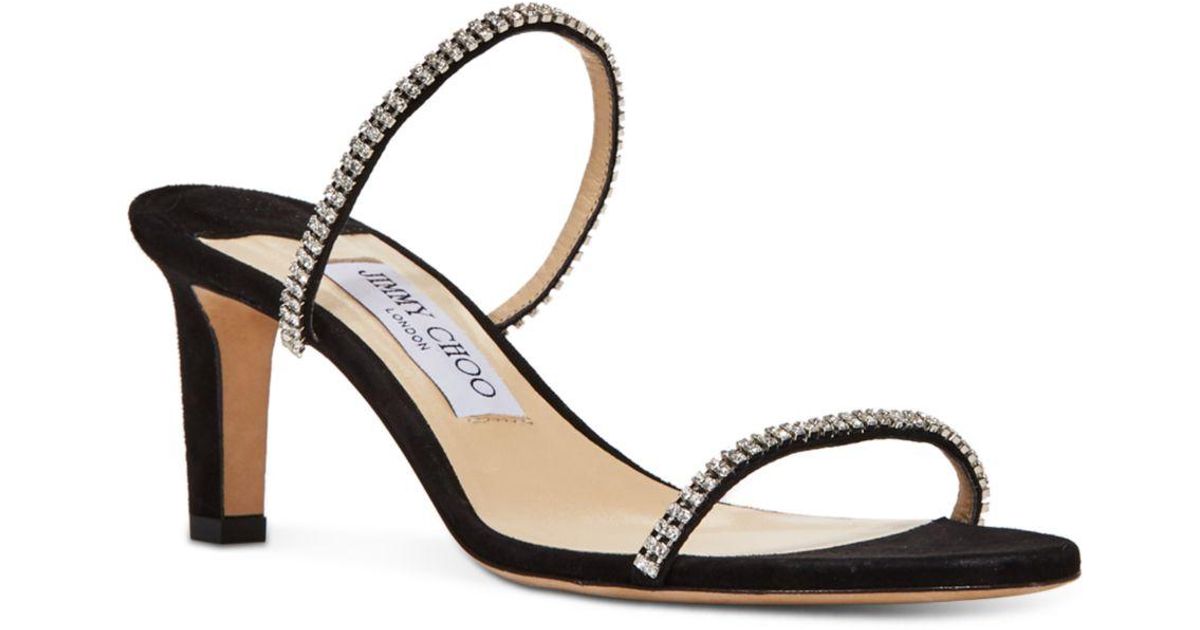 jimmy choo women's brea 65 high heel crystal strap sandals