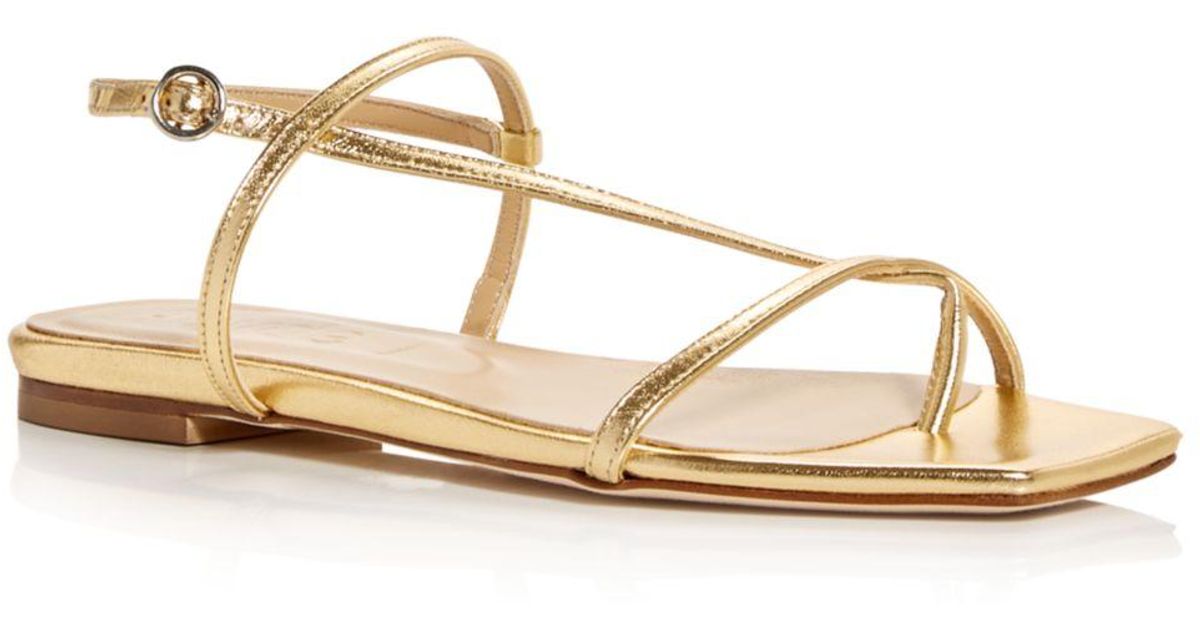 Aeyde Leather Ella Slingback Thong Sandals in Metallic | Lyst