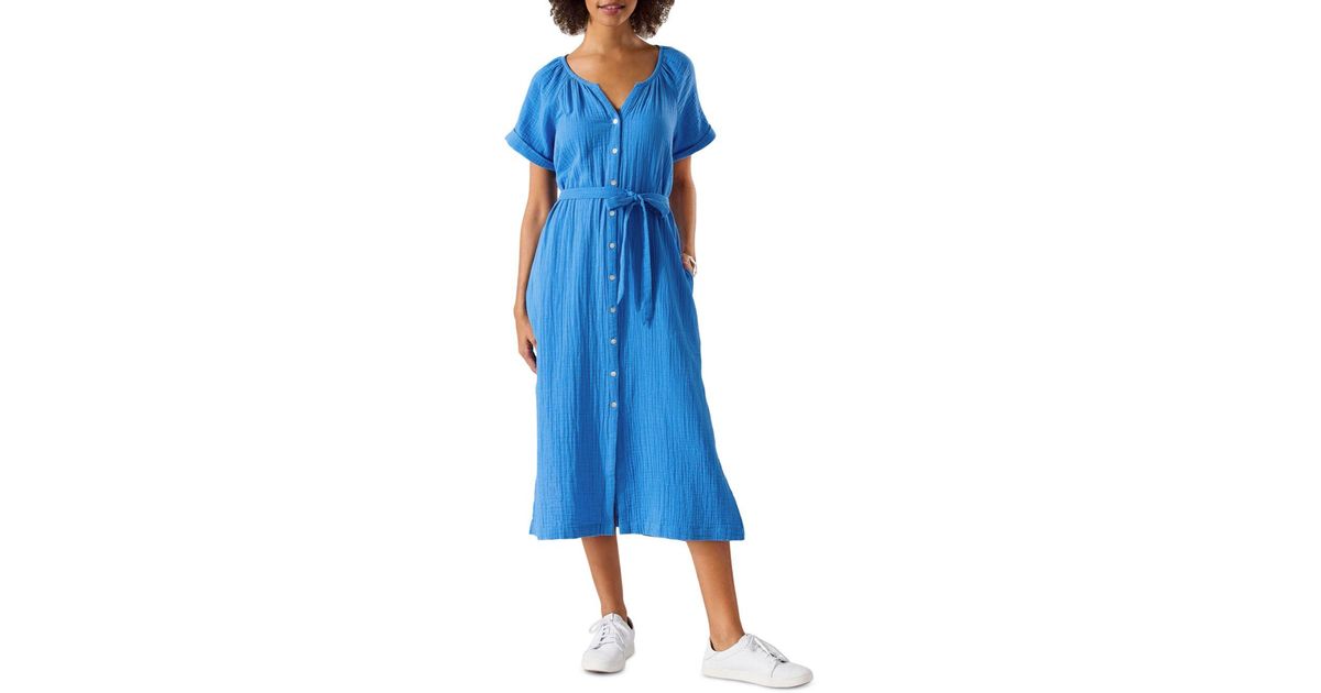 Tommy Bahama Coral Isle Cotton Midi Dress in Blue | Lyst