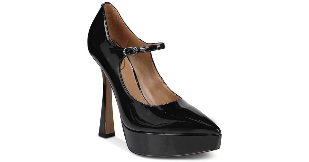 Sam Edelman Arie Pointed Toe Ankle Strap Platform Pumps in Black Lyst