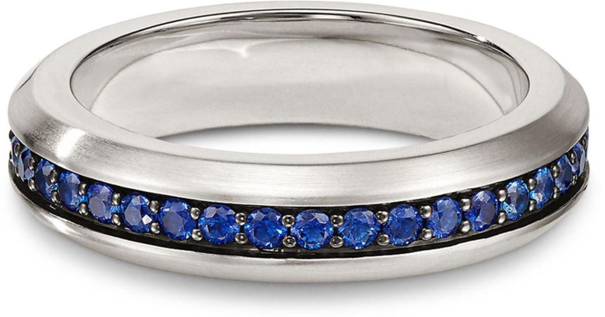 David Yurman Streamline Band Ring With Sapphires in Blue/Silver