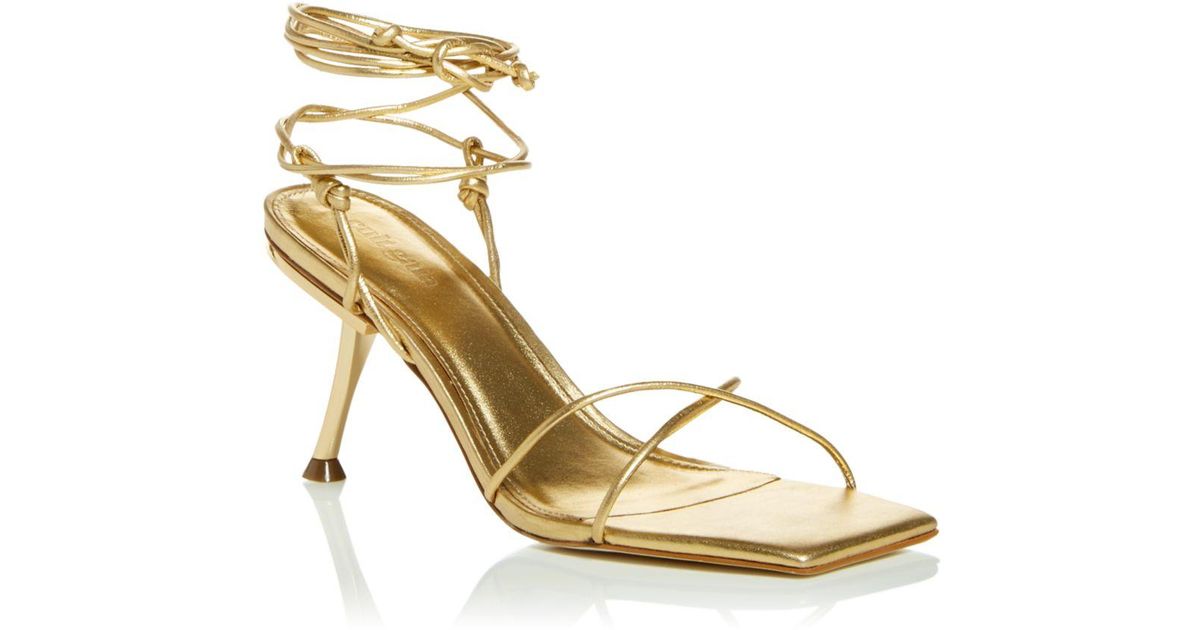 Cult Gaia Leather Sanam High Heel Sandals in Gold (Metallic) | Lyst