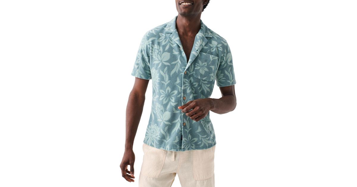Faherty Floral Cabana Shirt in Blue for Men | Lyst