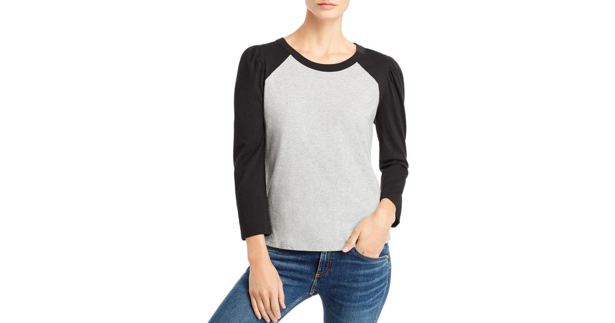 puff sleeve baseball tee