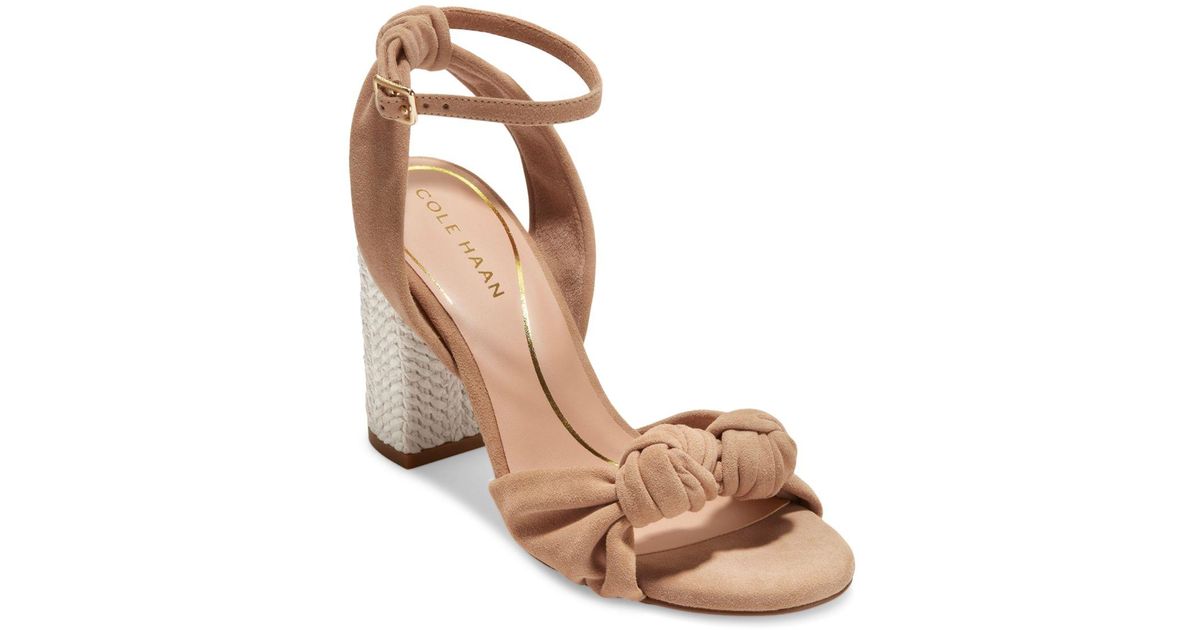 Cole Haan Kaycee Knotted Ankle Strap High Heel Sandals in Metallic Lyst