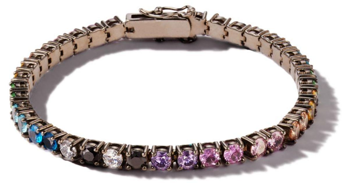 Kurt Geiger Multicolor Tennis Bracelet in Metallic Lyst