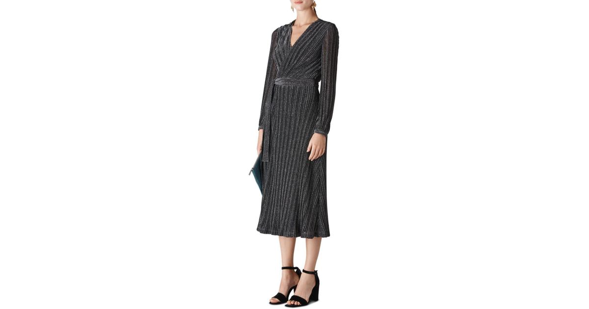 whistles maia sparkle wrap dress