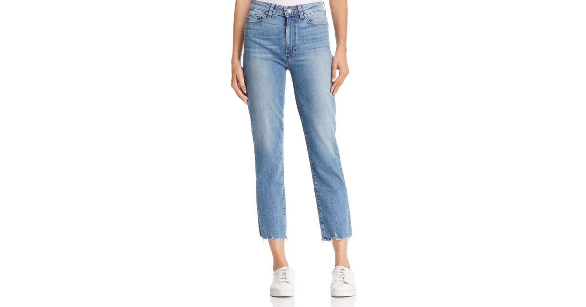 distressed hem jeans