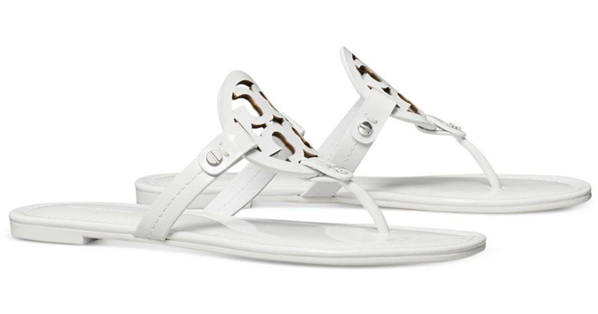 Tory Burch Miller Thong Sandals in White | Lyst