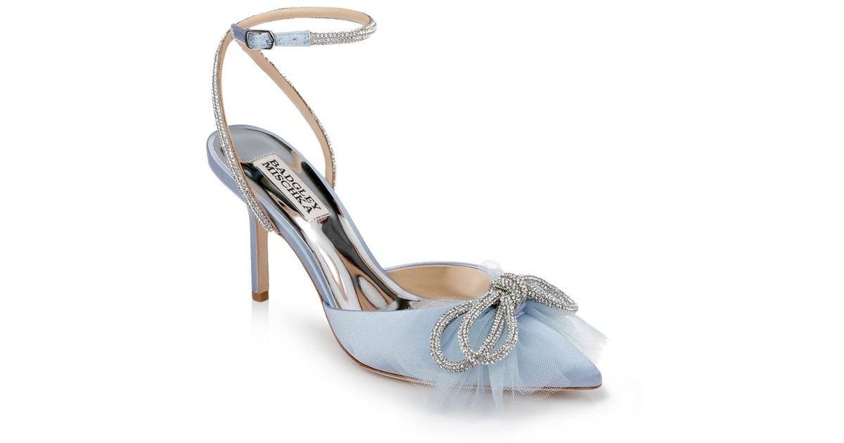 badgley mischka galaxy embellished ankle strap pointed toe pump