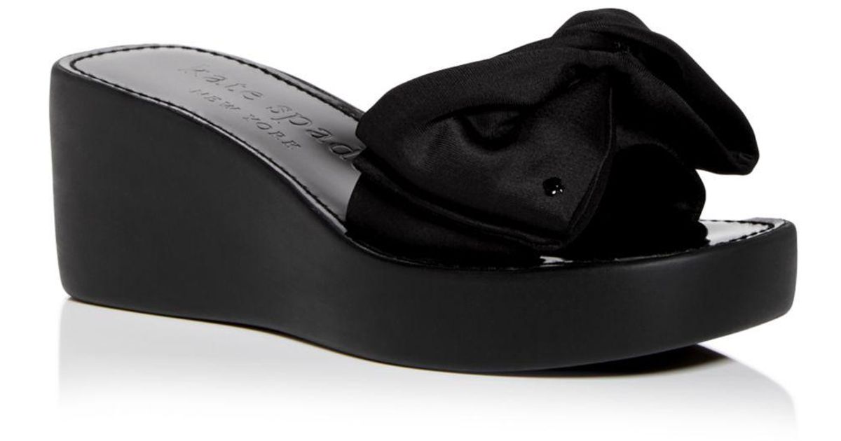 Kate Spade Bikini Platform Wedge Sandals in Black | Lyst