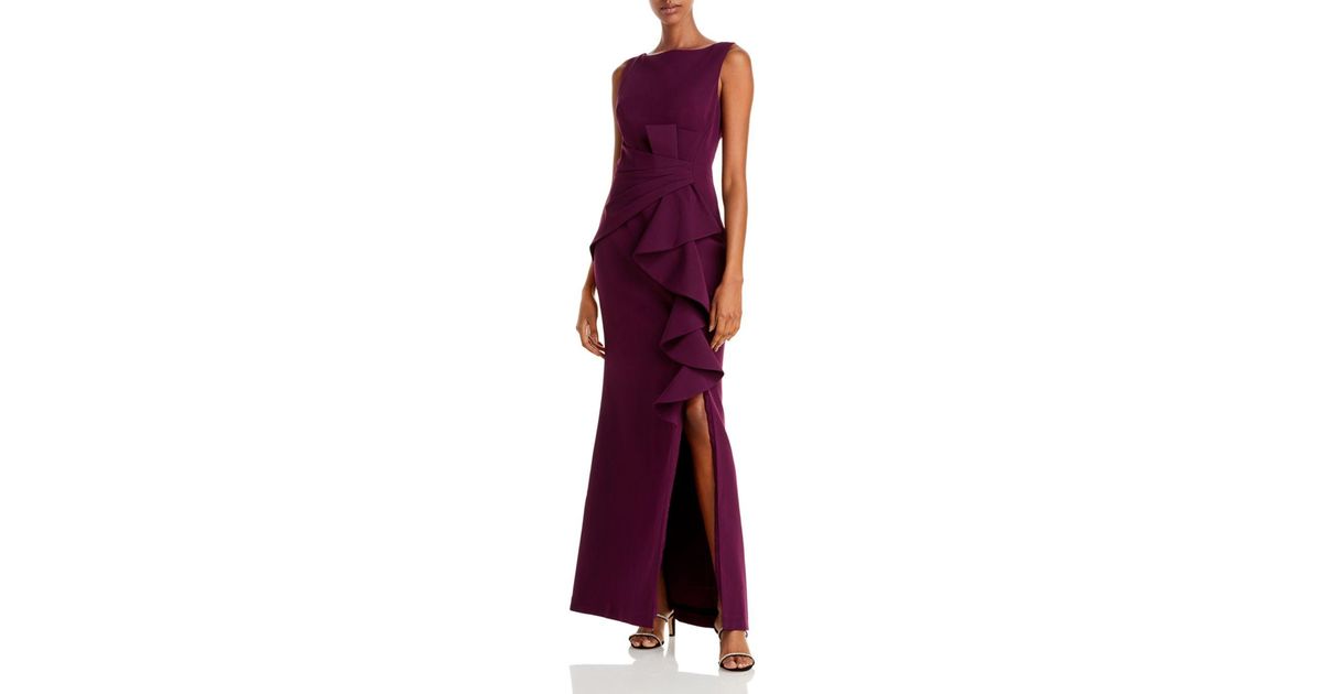 eliza j cascading ruffle gown