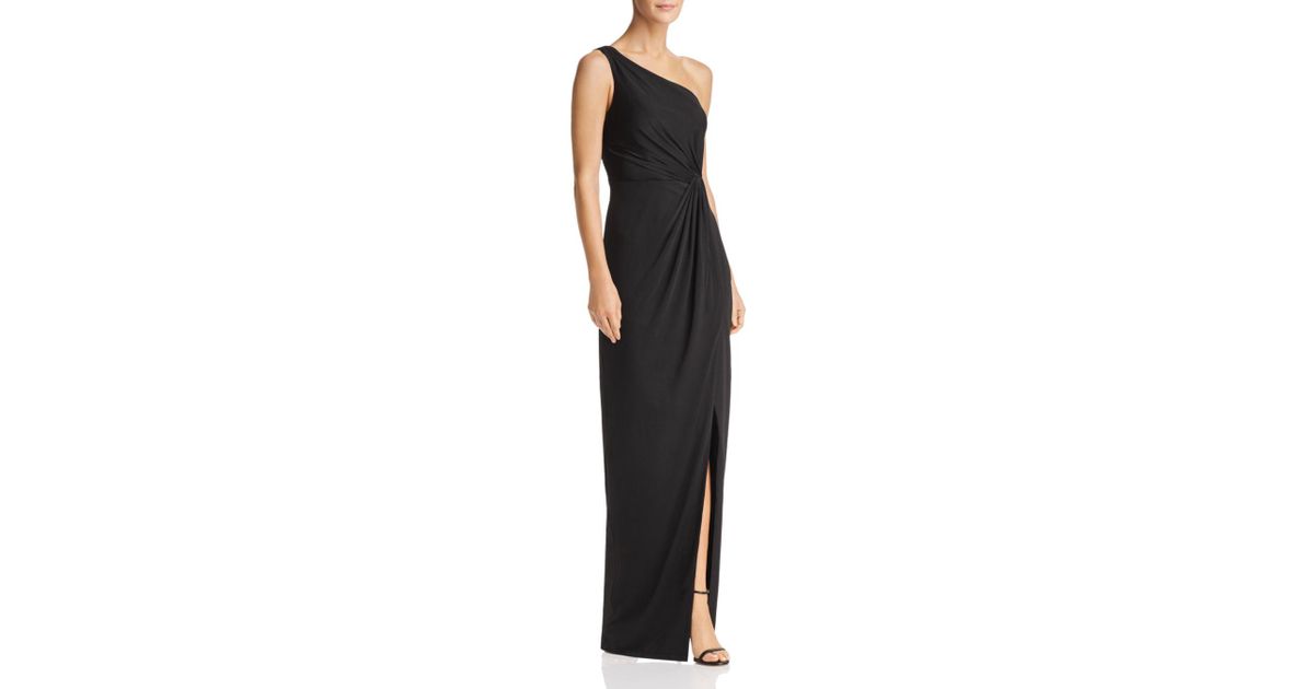 Bariano Draped One Shoulder Gown In Black Lyst