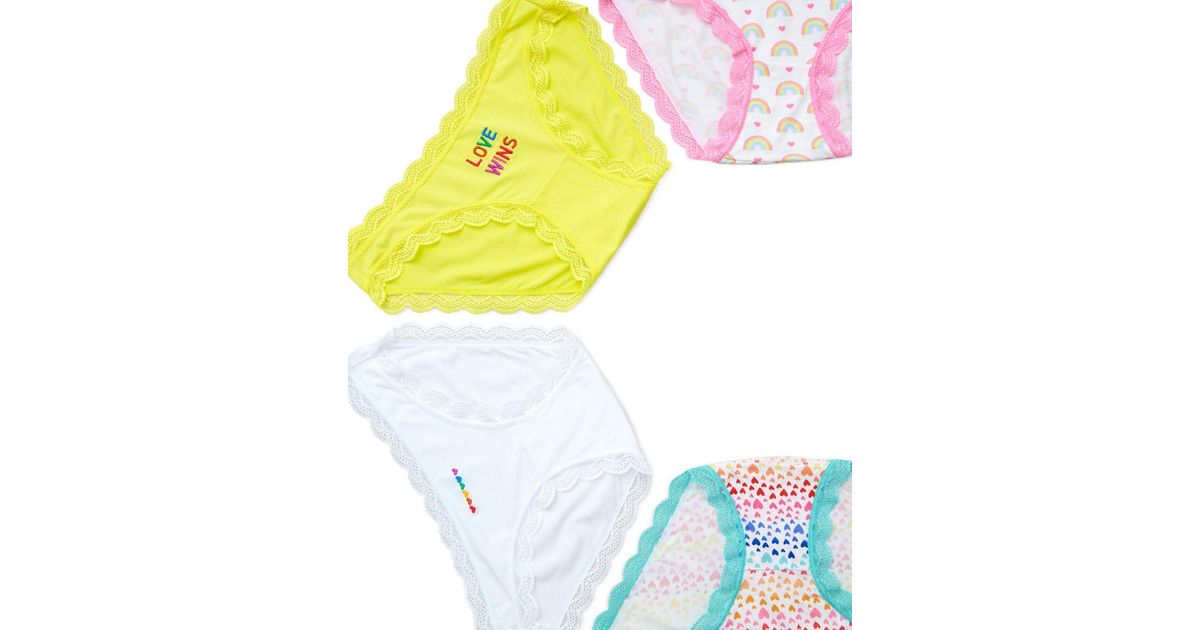 Stripe & Stare Rainbow Hearts Panty Box in Yellow Lyst