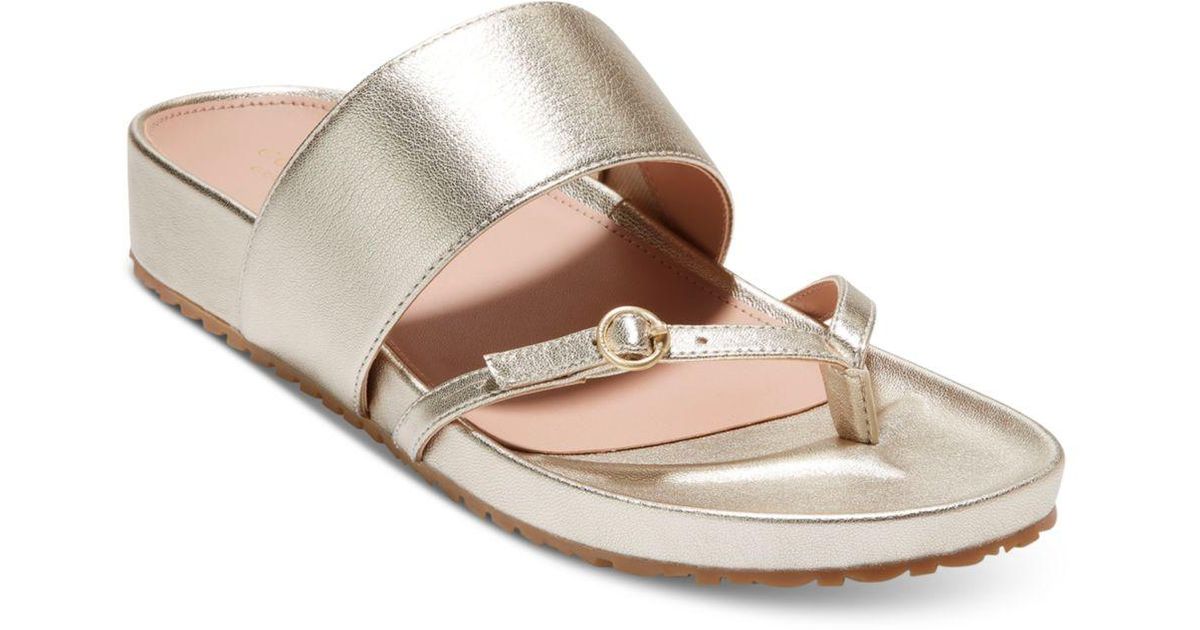 Cole Haan Leather Milani Slip On Thong Sandals Lyst