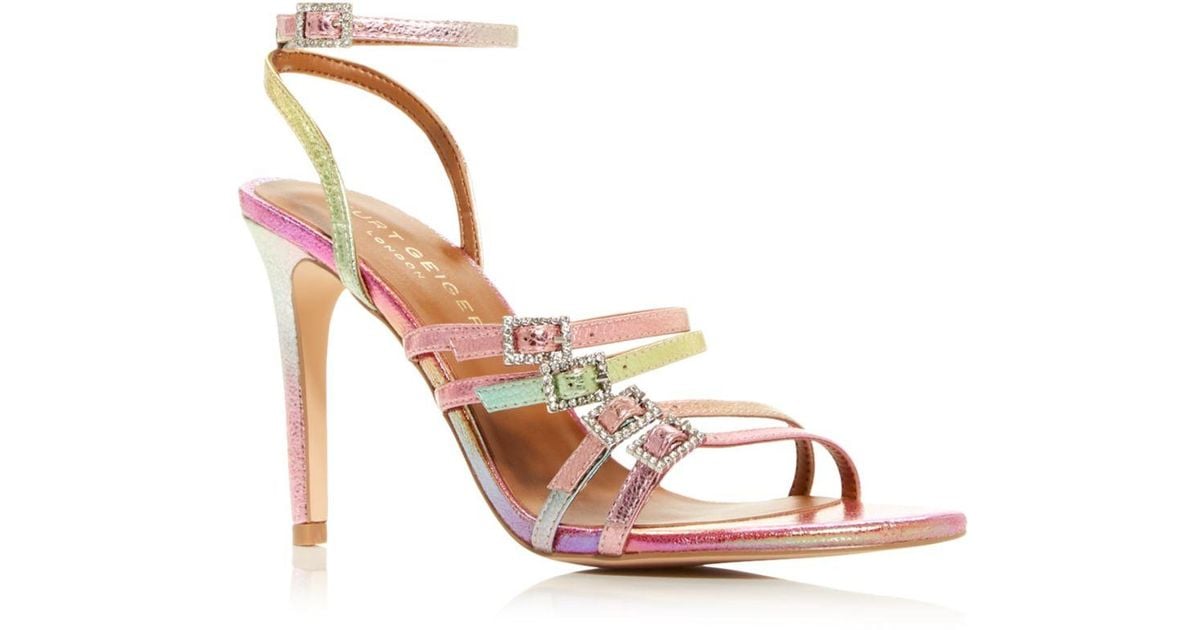 Kurt Geiger Leather Pierra Rainbow High Heel Sandals in Pink Lyst UK