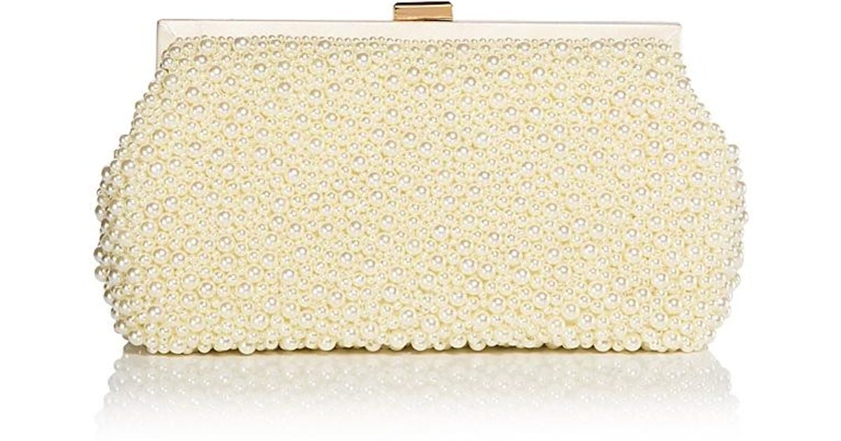 Aqua Faux Pearl Evening Clutch in Natural Lyst