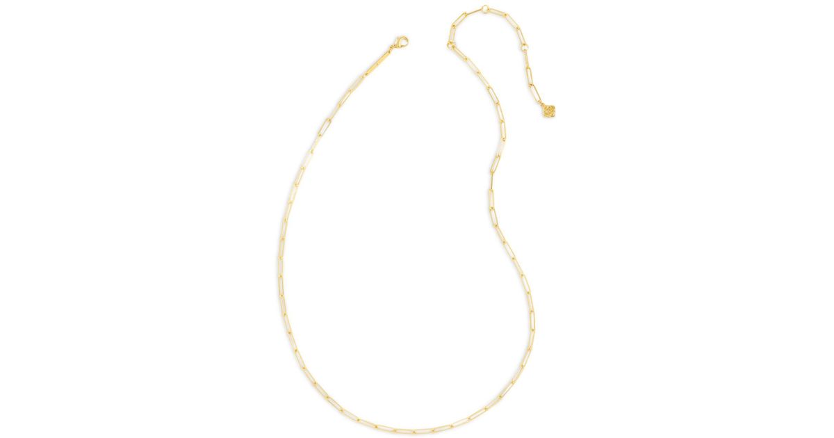 Kendra Scott Courtney Paperclip Chain Necklace in White | Lyst